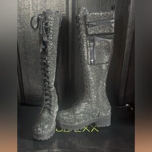 Dolls Kill Sparkling Combat Boots